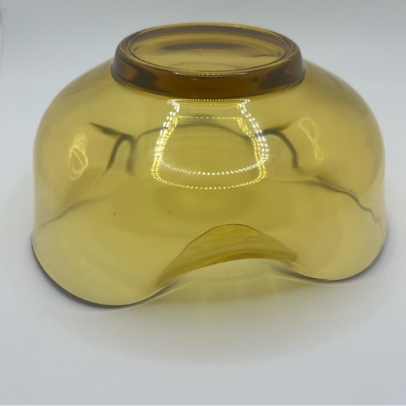 Vintage Anchor Hocking Amber Glass Folded Edge Bowl 5" X 2.5" - Picture 3 of 7